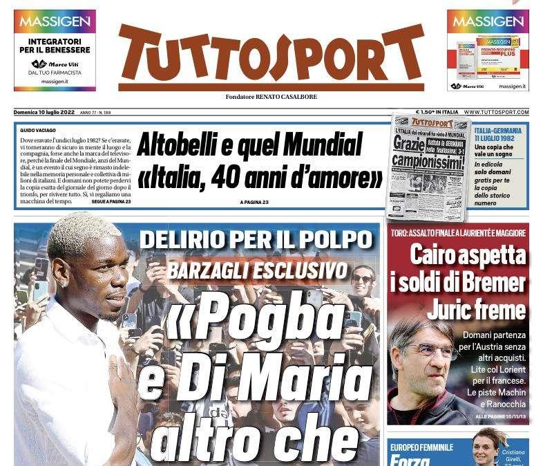 Barzagli a Tuttosport: “Pogba e Di Maria altro che Lukaku”