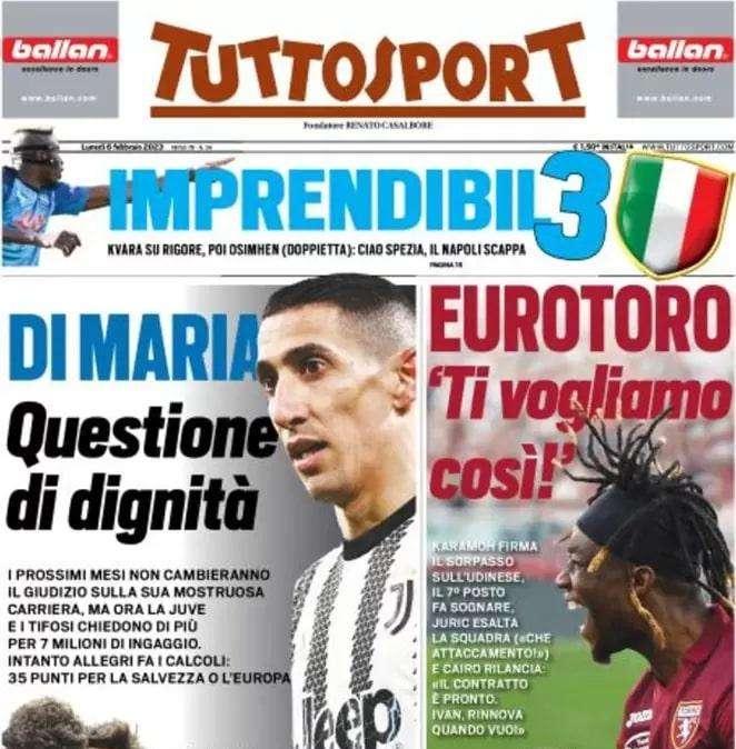 Tuttosport - Di Maria, questione di dignità 