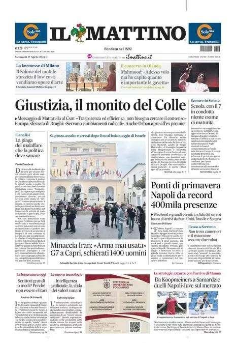 Il Mattino - Napoli e Juve, pronti i duelli 