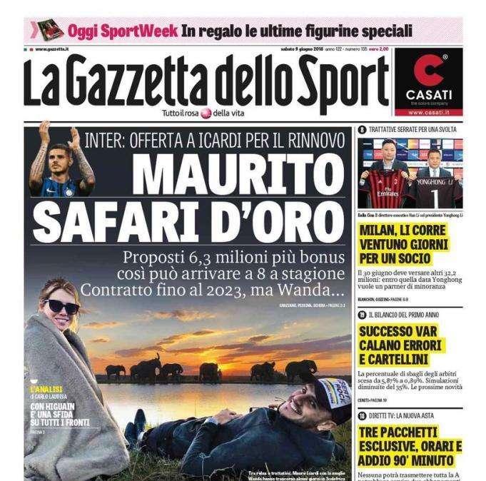 Gazzetta - L’Inter offre un maxi rinnovo a Icardi e la Juve...
