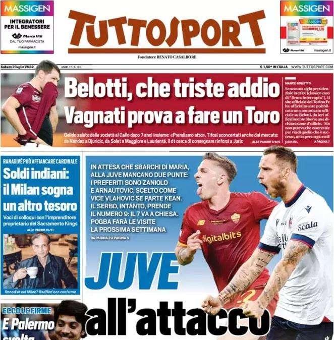 Tuttosport - Juve all’attacco oltre Vlahovic 