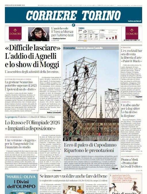 Corriere di Torino - "Difficile lasciare". L’addio di Agnelli e lo show di Moggi.