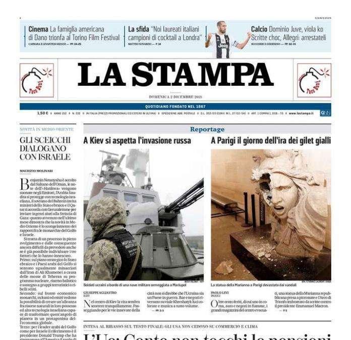 La Stampa - Dominio Juve 