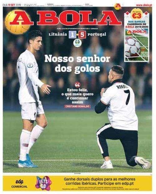 I quotidiani portoghesi celebrano CR7: "Nostro signore del gol"