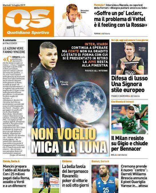 QS - Icardi, non voglio la luna