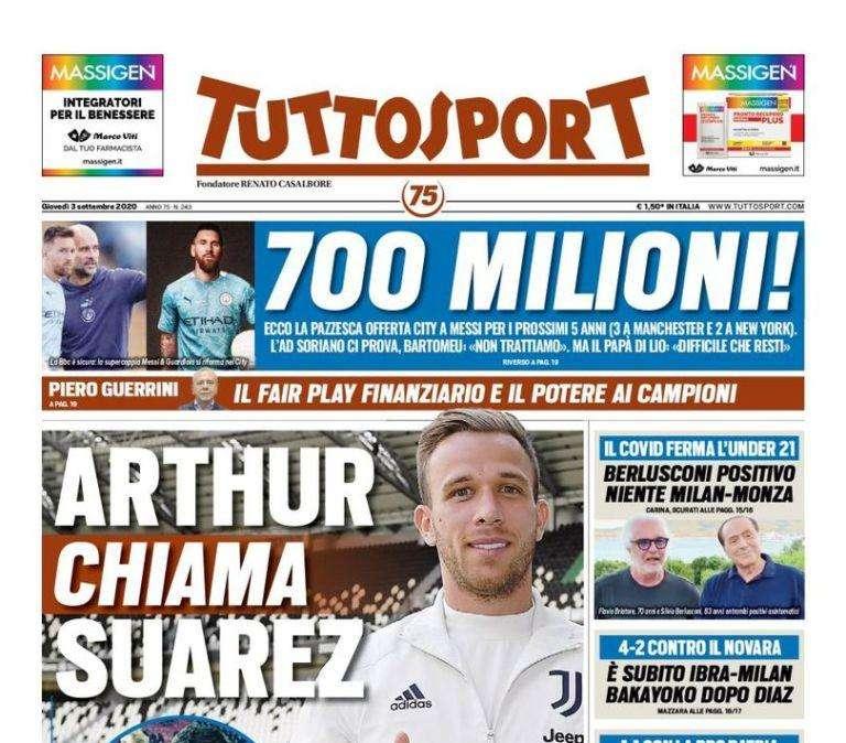 Tuttosport - Arthur chiama Suarez 