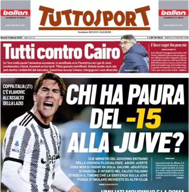 Tuttosport - Chi ha paura del -15 alla Juve?