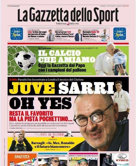 Gazzetta - Juve-Sarri, oh Yes