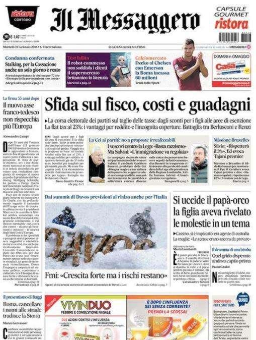 Il Messaggero - Dzeko al Chelsea con Emerson 