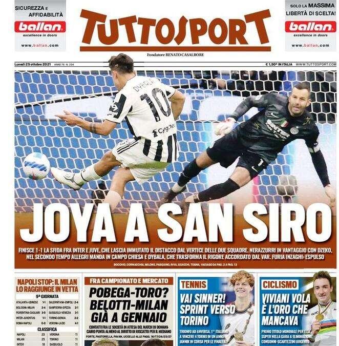 Tuttosport - Joya a San siro 