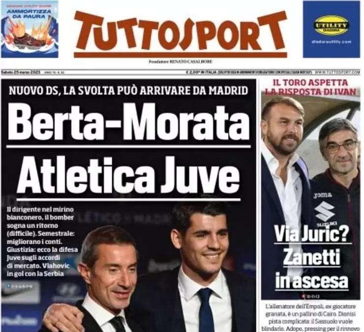 Tuttosport - Berta-Morata, Atletica Juve