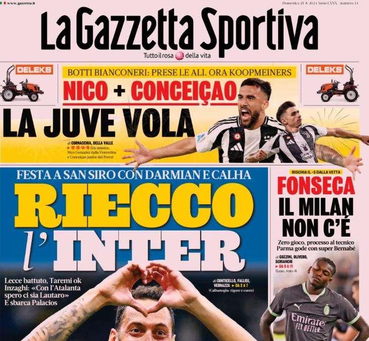 Gazzetta - La Juve vola 