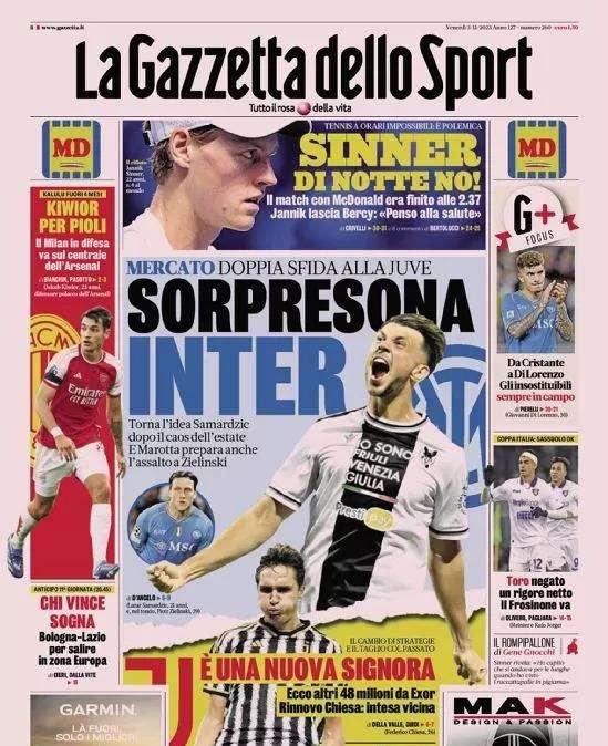 Gazzetta - Sorpresona Inter, sfida alla Juve sul mercato   