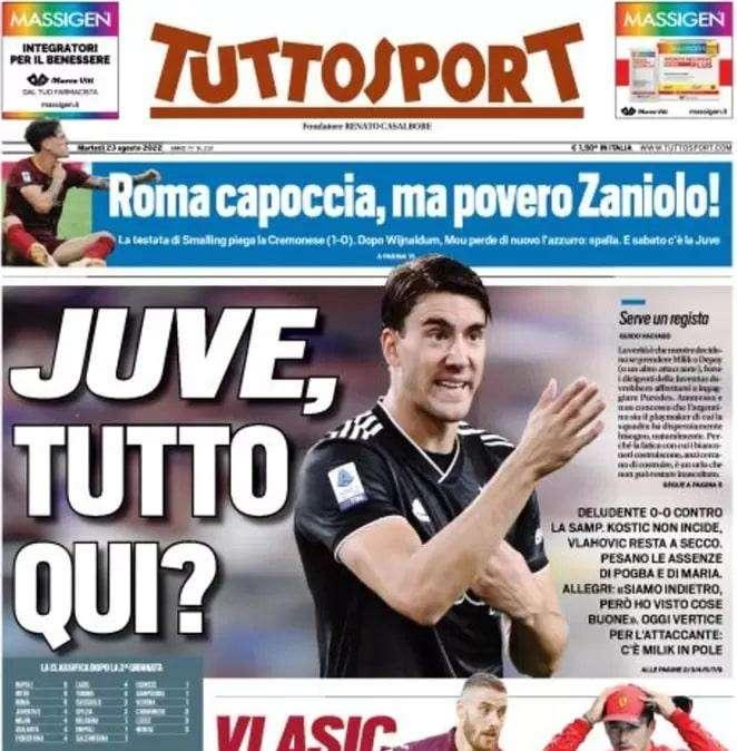 Tuttosport - Juve, tutto qui?