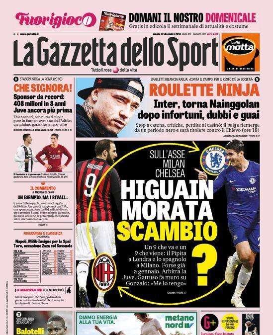 Gazzetta - Scambio Higuain-Morata?