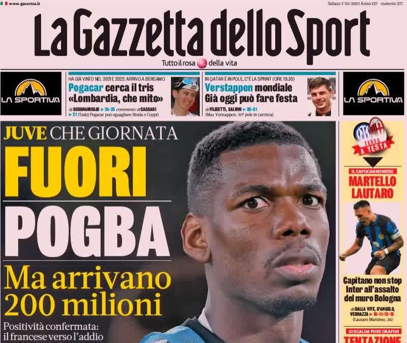 Gazzetta - Fuori Pogba