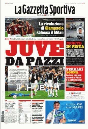 Gazzetta - Juve da pazzi
