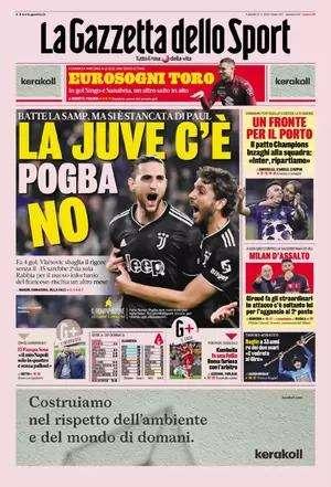 Gazzetta - La Juve c’è, Pogba no