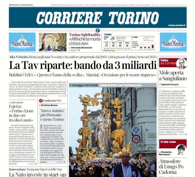 Corriere di Torino - Archiviate le accuse per i sindaci 