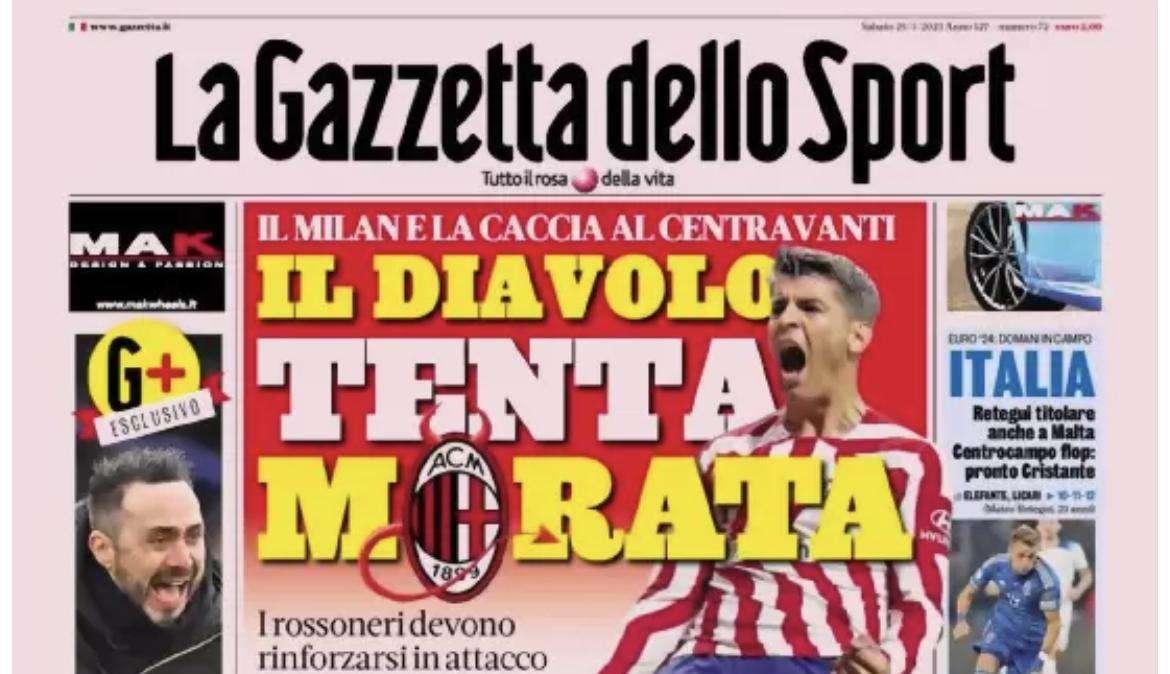 Gazzetta - Il Diavolo tenta Morata 
