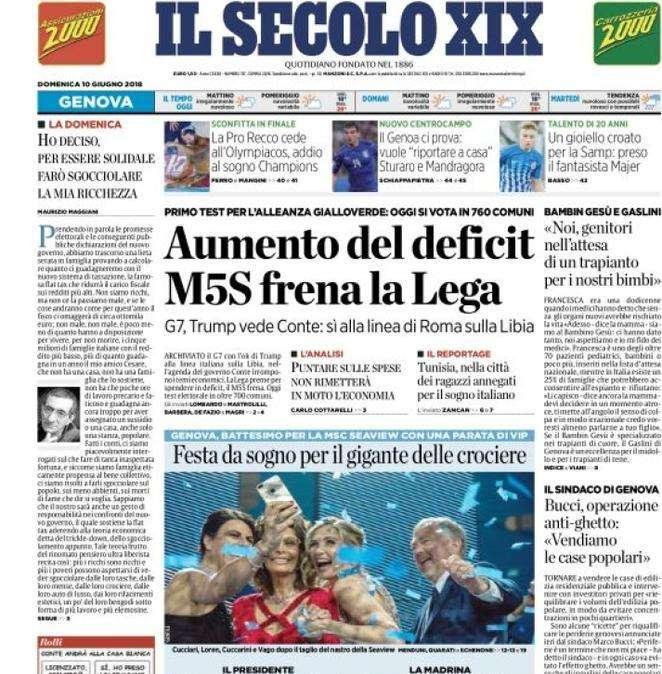 Il Secolo XIX - Genoa su Sturaro e Mandragora 