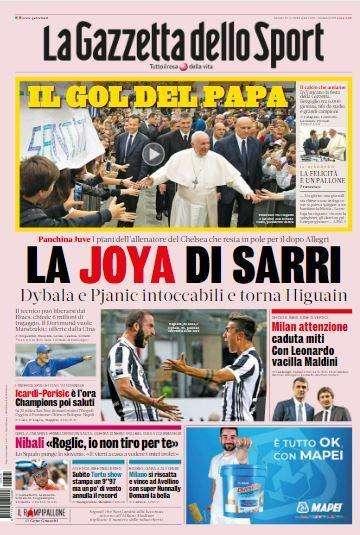 Gazzetta - Juve tra Sarri e Pochettino