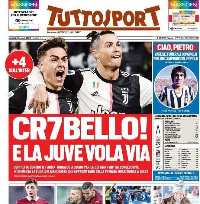 Tuttosport - CR7BELLO. E la Juve vola via