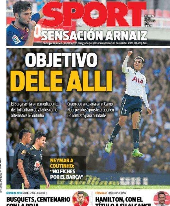 Sport - Il Barcellona punta Dele Alli 
