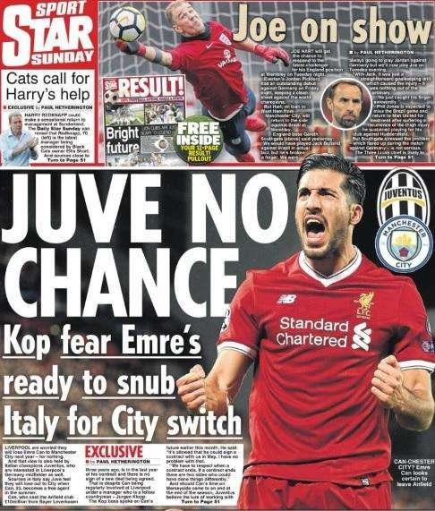 Daily Star - Emre Can vuole il City, niente Juve. Altro scherzo dopo Gundogan?