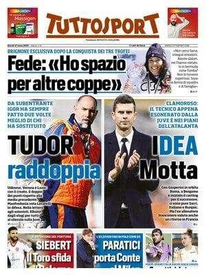 Tuttosport - Tudor raddoppia la Juve, iDea Motta