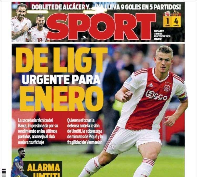 Sport - Barcellona, De Ligt priorità per gennaio