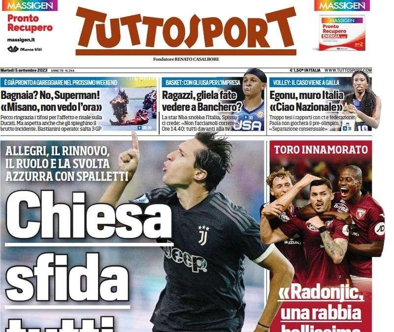 Tuttosport - Chiesa sfida tutti 
