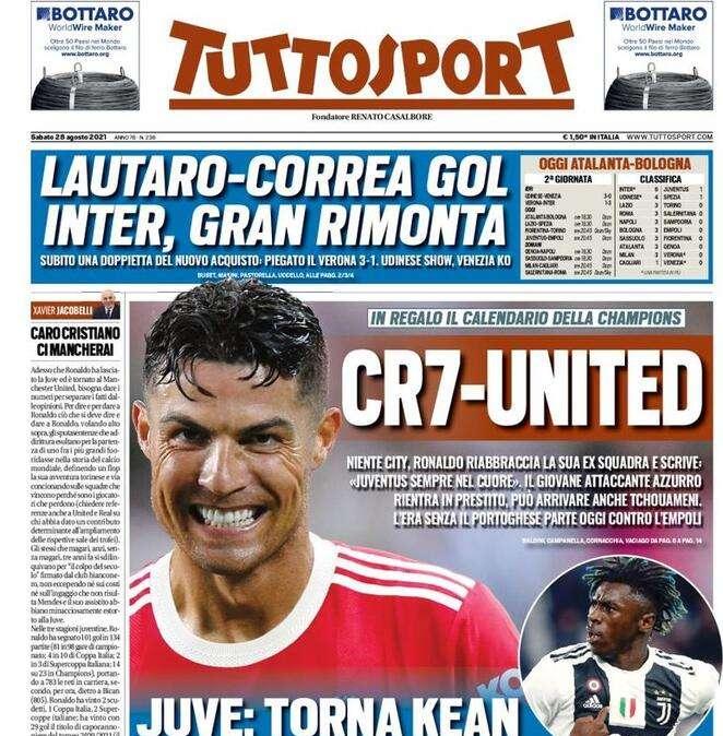 Tuttosport - Cr7 United, Juve torna Kean 