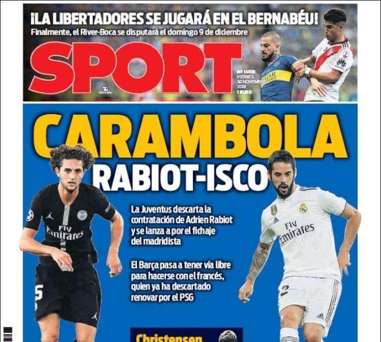 Sport - La Juventus scarta Rabiot e vira su Isco