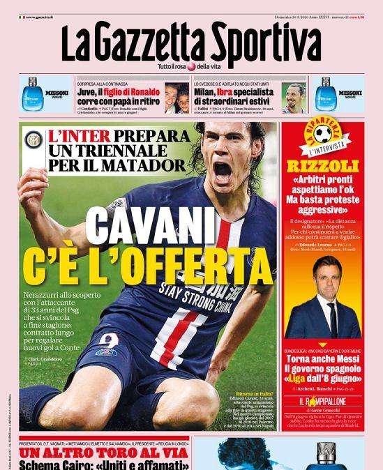 Gazzetta - Cavani, c’e’ l’offerta 