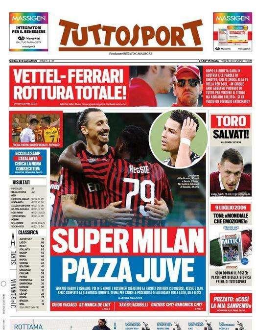 Tuttosport - Super Milan, pazza Juve 