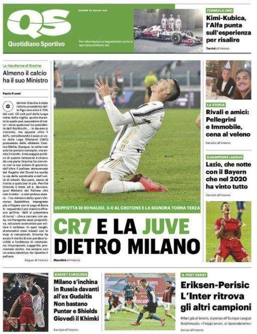 QS - Cr7 e la Juve dietro a Milano 