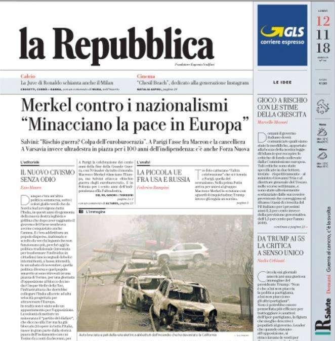 Repubblica - La Juve schianta anche il Milan”