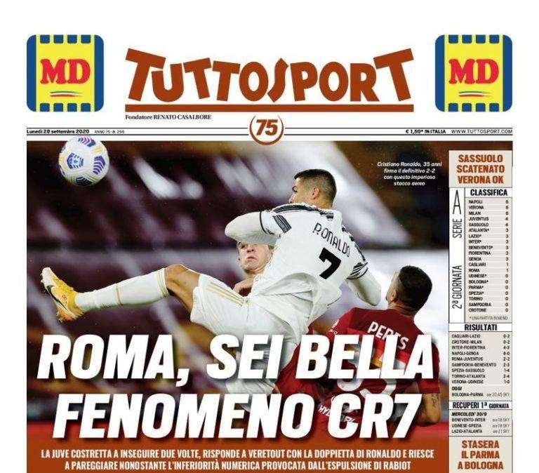 Tuttosport - Roma sei bella, fenomeno Cr7