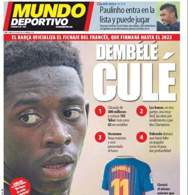 El Mundo Deportivo - Dembele affare da 150 milioni 