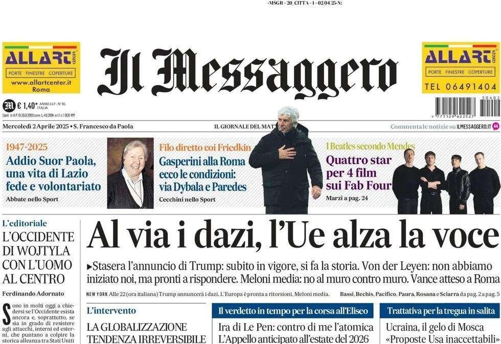 Il Messaggero - Gasperini detta le condizioni alla Roma