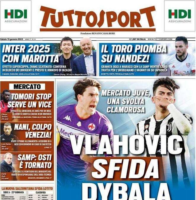Tuttosport - Vlahovic sfida Dybala 