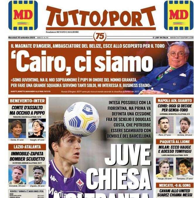 Tuttosport - Chiesa a oltranza 