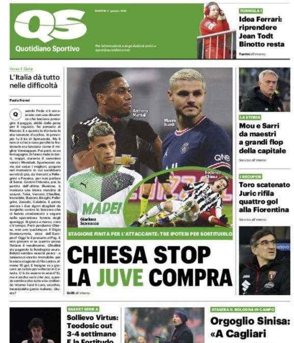 QS - Chiesa stop, la Juve compra 