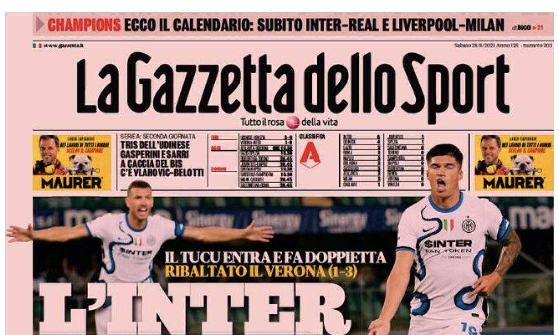 Gazzetta - La Juve prova i 9