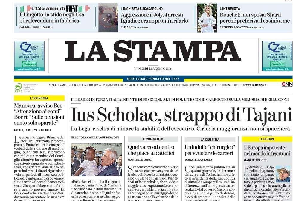 La Stampa- Cambio della guardia