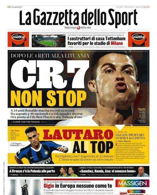 Gazzetta - Cr7 no stop 