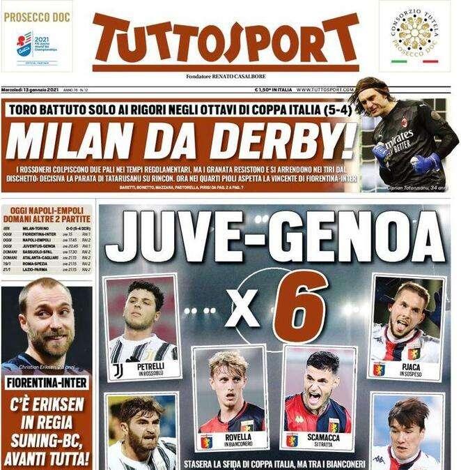 Tuttosport - Juve-Genoa per 6