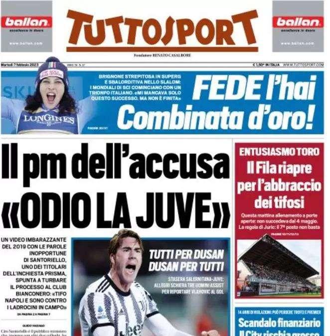 Tuttosport - Il pm dell’accusa: “Odio la Juve”
