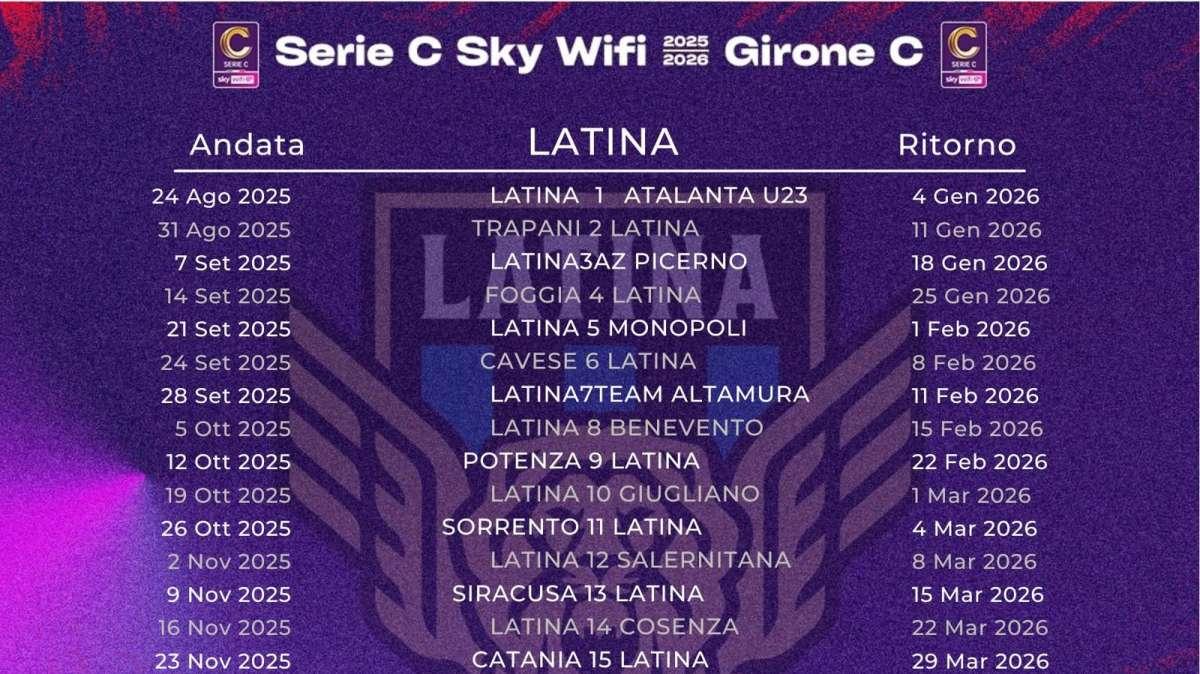 Serie C 2025-26, i calendari: il Latina debutta contro l'Atalanta U23